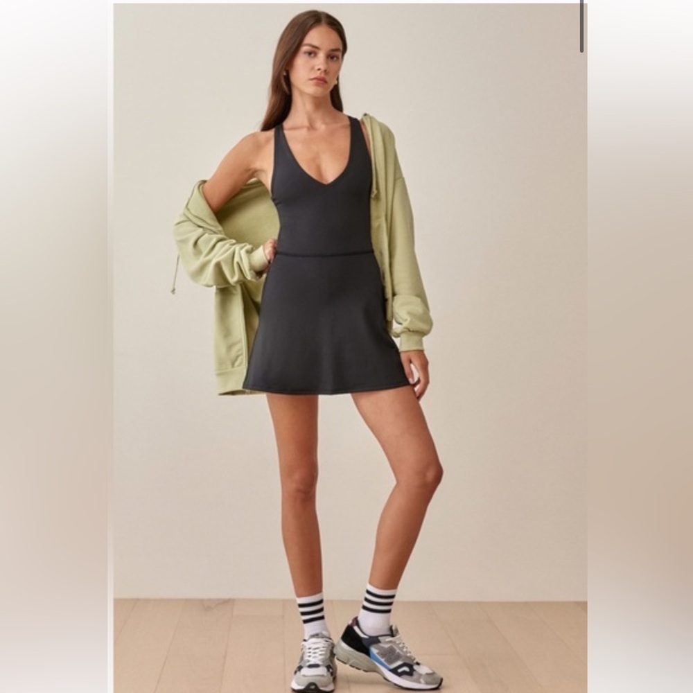 Reformation Ecomove Bella black tennis workout dress S